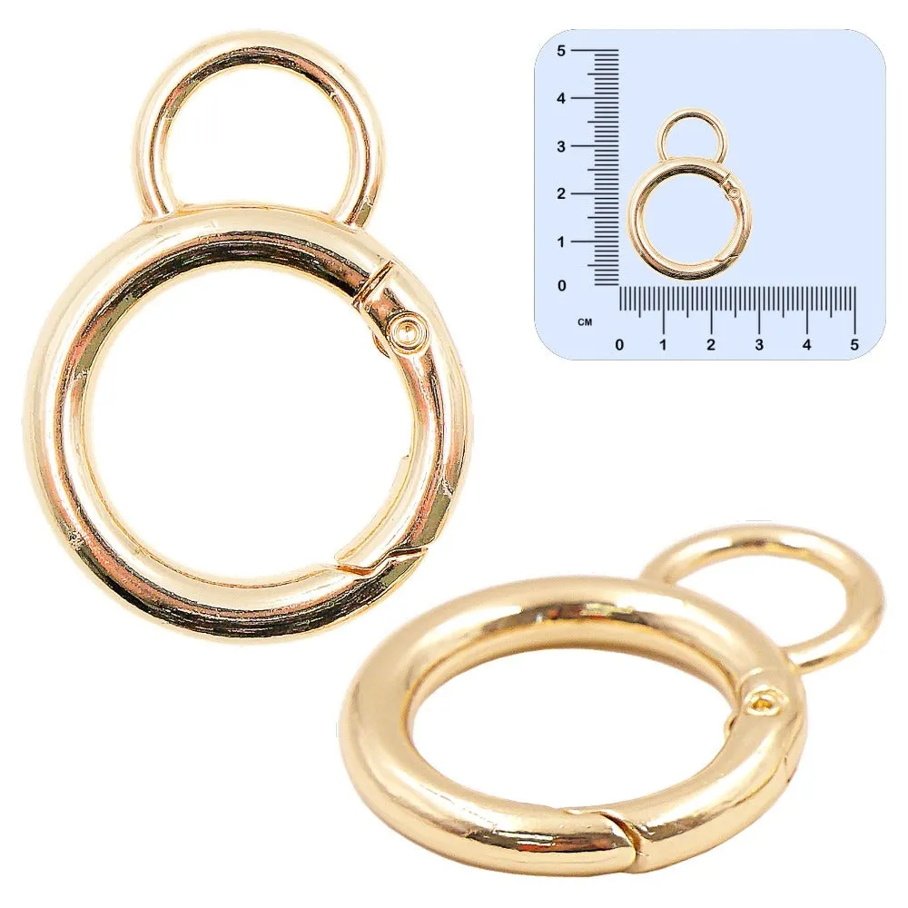 Gold Round Clip Key Chains (8 pieces)