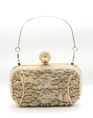 Golden Latest Stylo Bridal Clutch For Women 5002