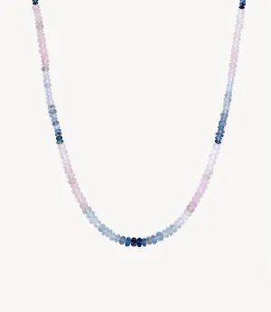 Graduated Aquamarine Beaded Necklace