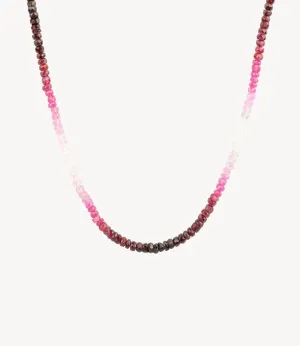 Graduated Ruby Beaded Necklace