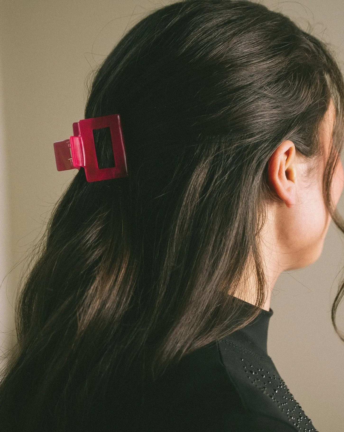 Hair Claw Clip Square Fuchsia