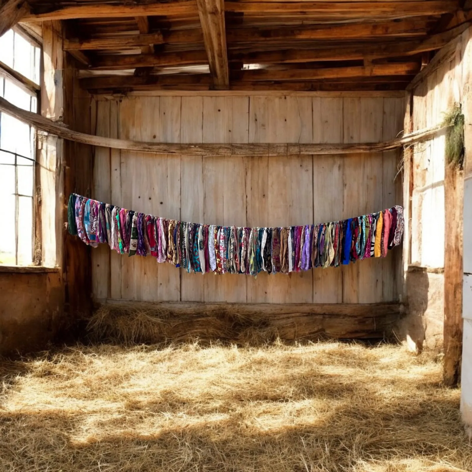 Handmade Up-Cycled Old Silk Sari Saree Hippie Bohemian Theme Window Valance Garland Indoor Outdoor Party Decoration , Multicolour