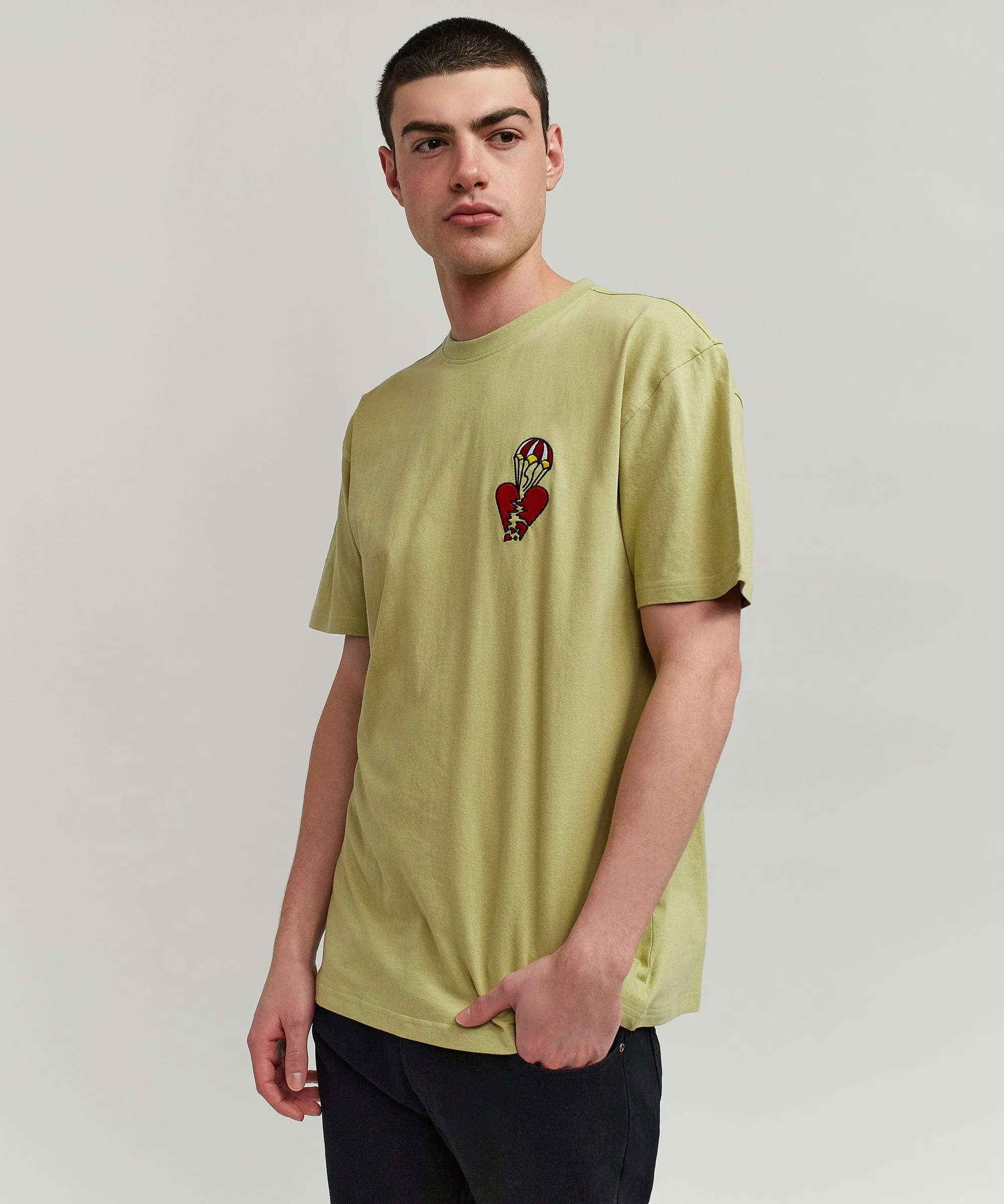 Heart Broken Short Sleeve Tee - Olive Green