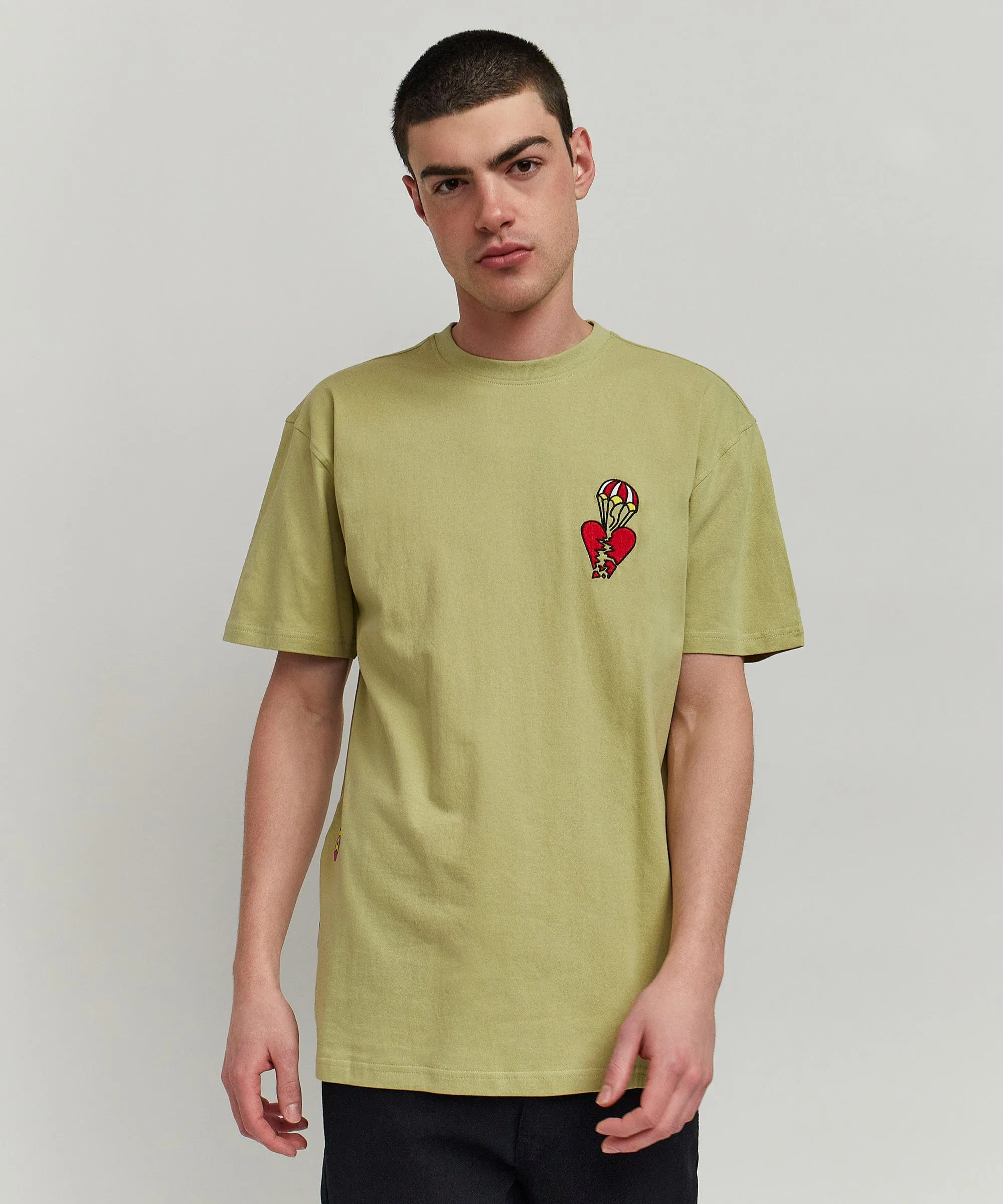 Heart Broken Short Sleeve Tee - Olive Green