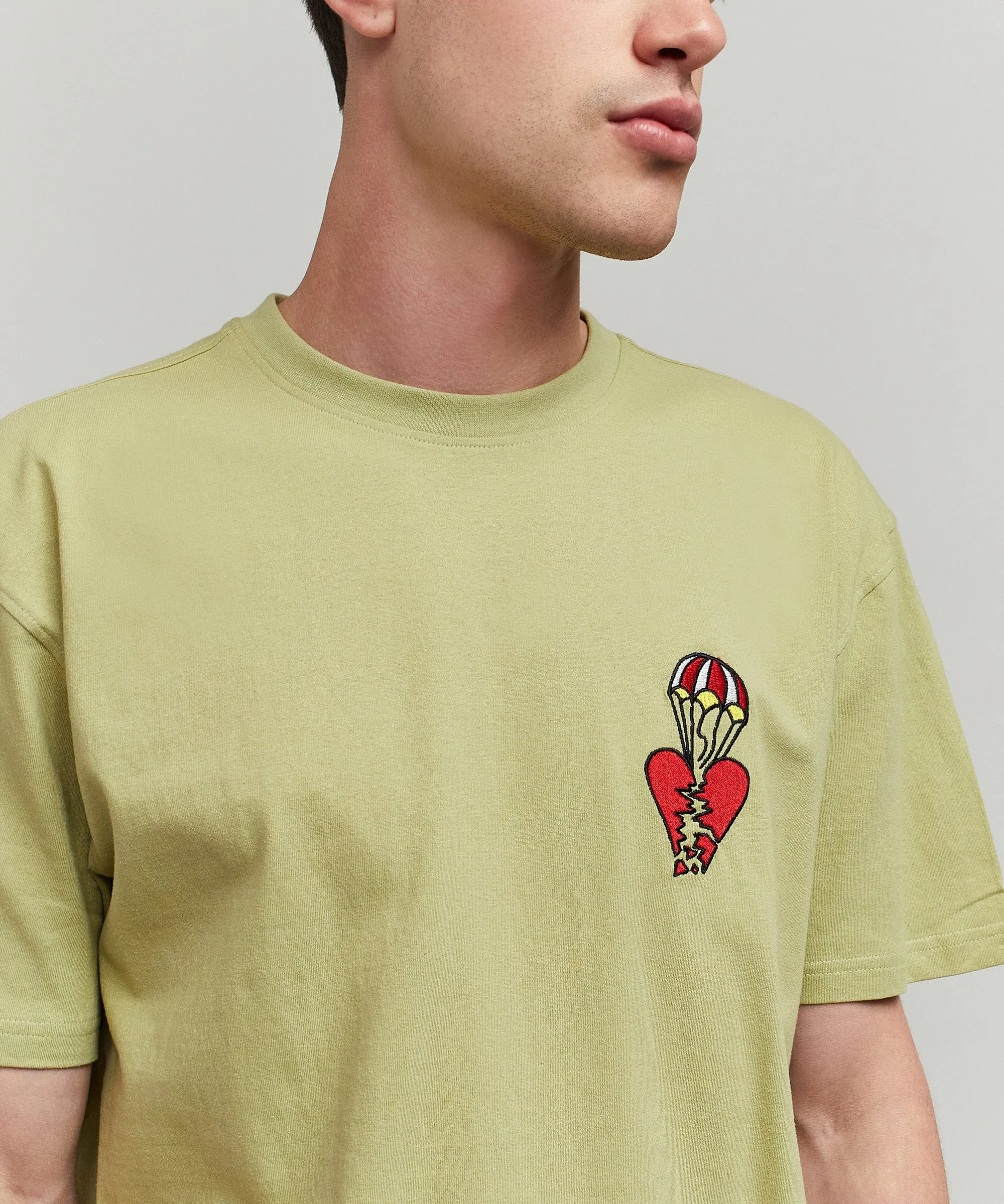 Heart Broken Short Sleeve Tee - Olive Green