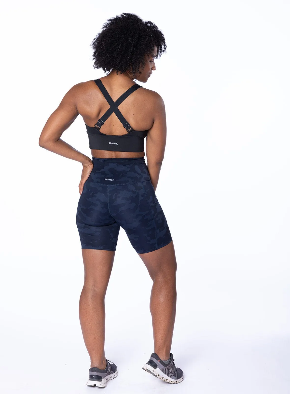 Hi Five High-Waisted Biker Short – Looker (Navy Camo)