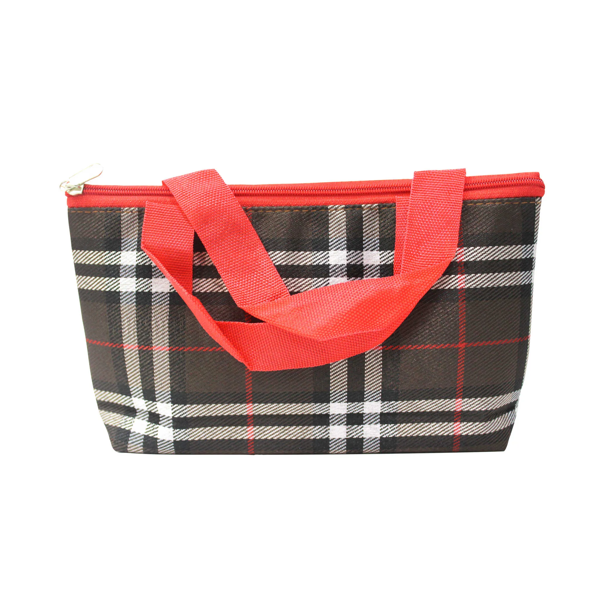 Imported Durable Canvas Printed multi purpose utility Small Bag with handles for all occasions, Checkered Theme