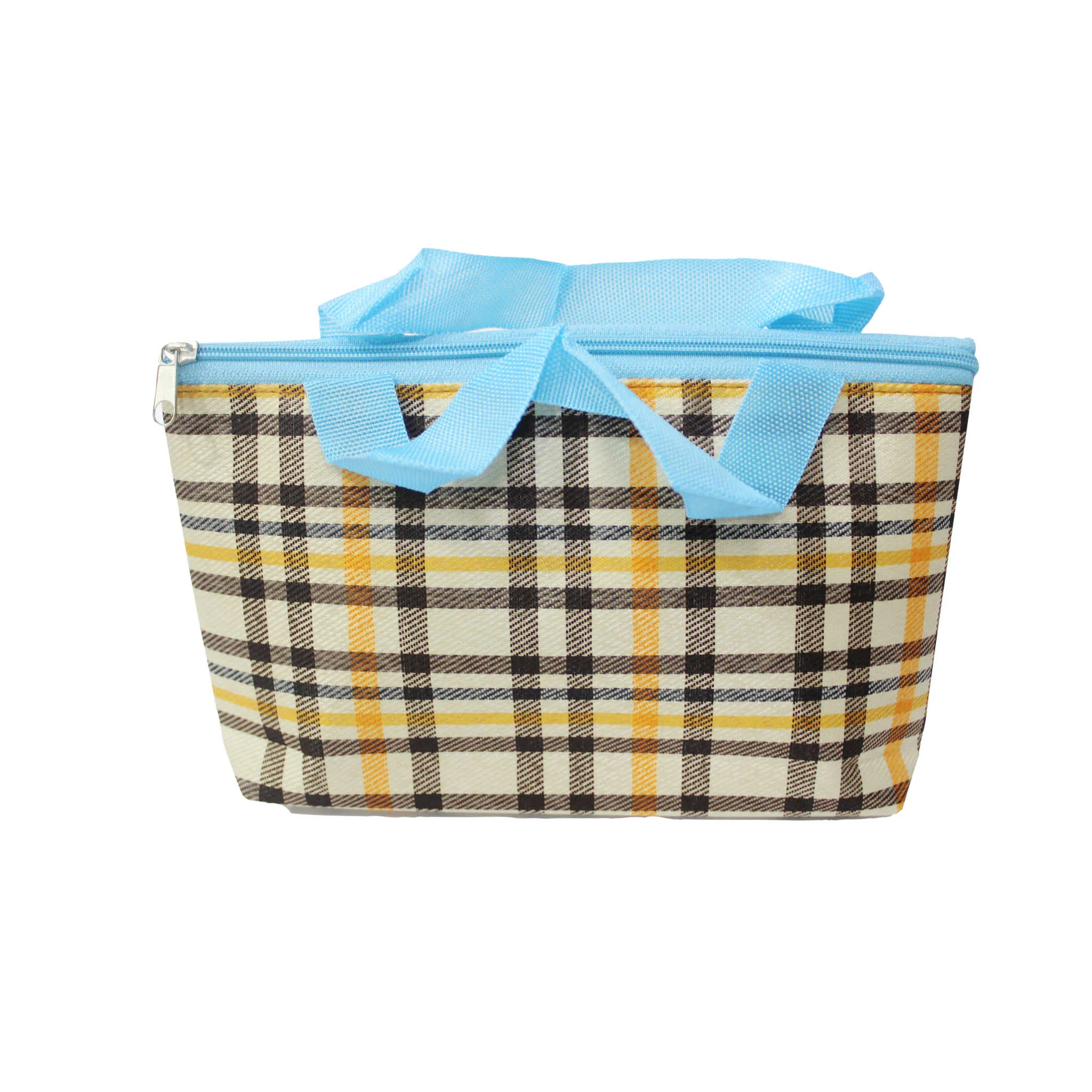 Imported Durable Canvas Printed multi purpose utility Small Bag with handles for all occasions, Checkered Theme