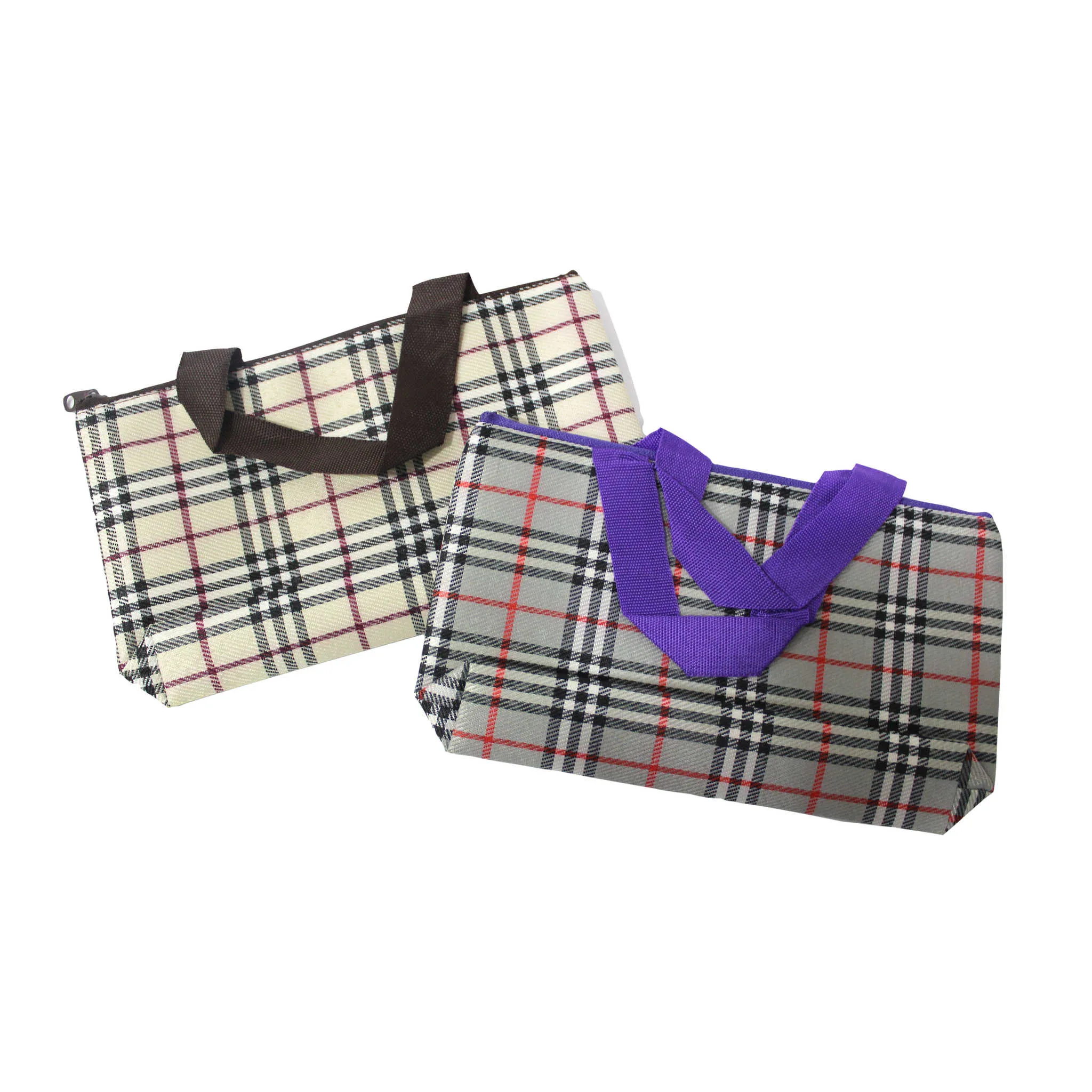 Imported Durable Canvas Printed multi purpose utility Small Bag with handles for all occasions, Checkered Theme