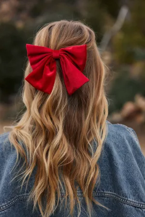 Josie Red Velvet Hair Bow