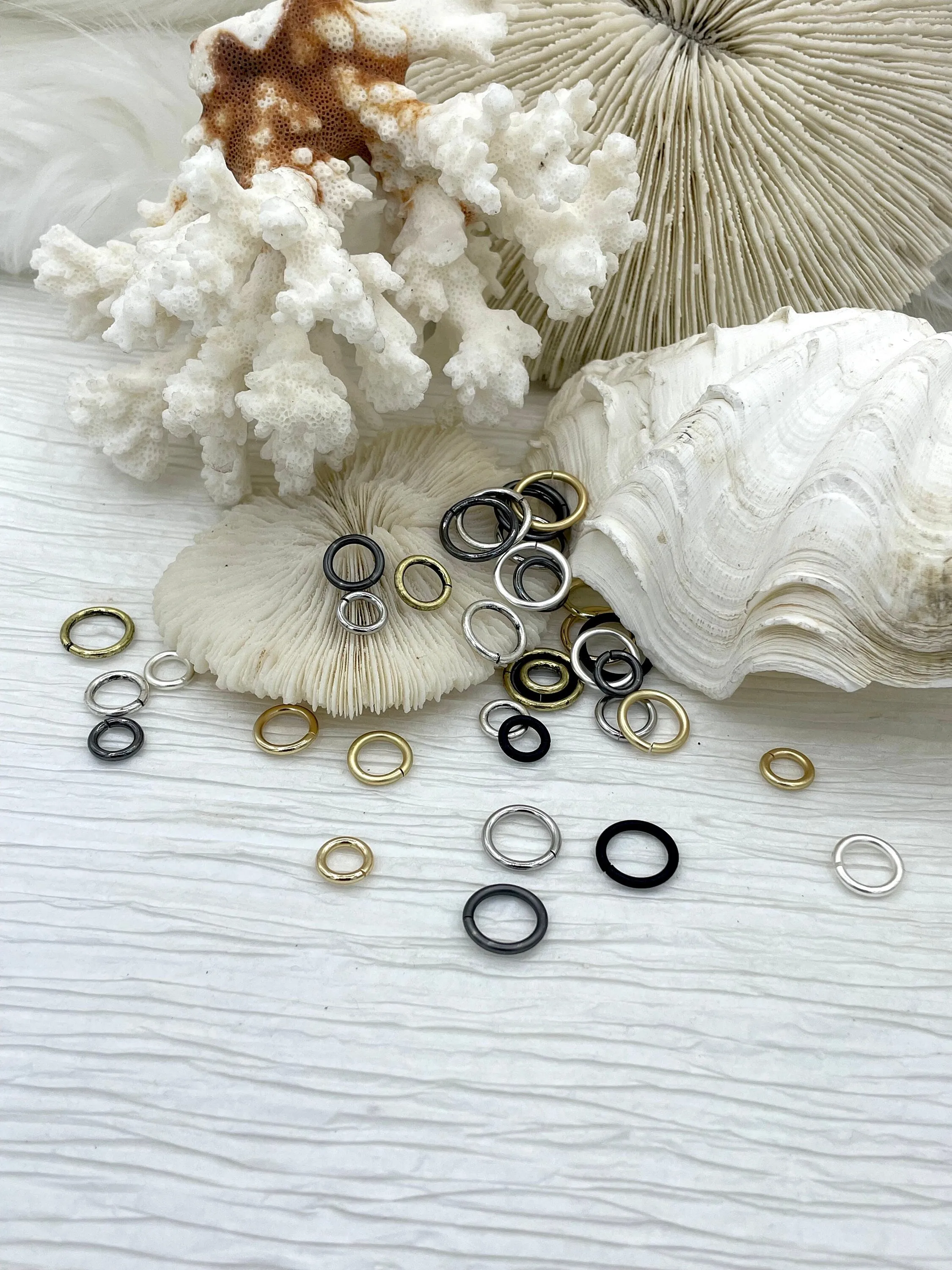 Jump Rings Gunmetal, 4mm, 6mm, 8mm, 10mm, or 12mm, PK of 10, Brass Jump Rings, OPEN Ring, Heavy 15 GA (1.8mm) Jump Rings, Fast Ship