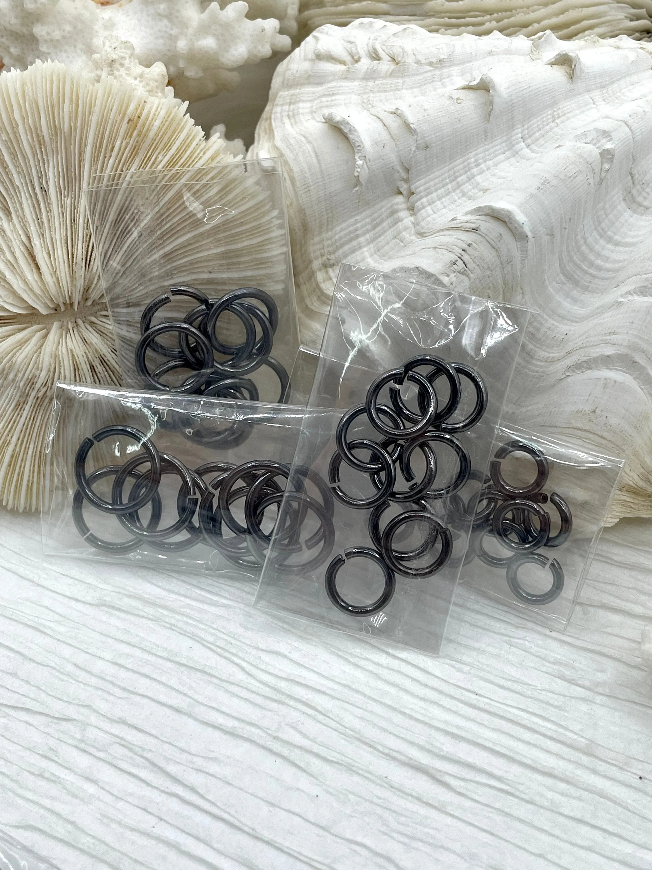 Jump Rings Gunmetal, 4mm, 6mm, 8mm, 10mm, or 12mm, PK of 10, Brass Jump Rings, OPEN Ring, Heavy 15 GA (1.8mm) Jump Rings, Fast Ship