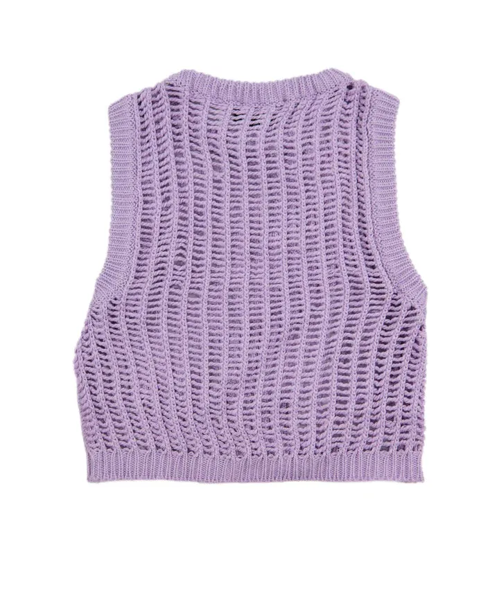 Lavender Open Knit Vest