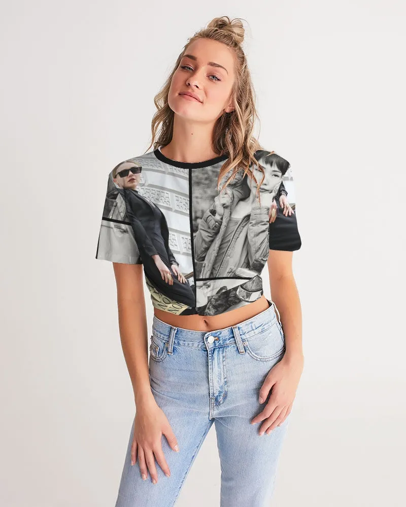 L.D.F.W Women's Twist-Front Cropped Tee