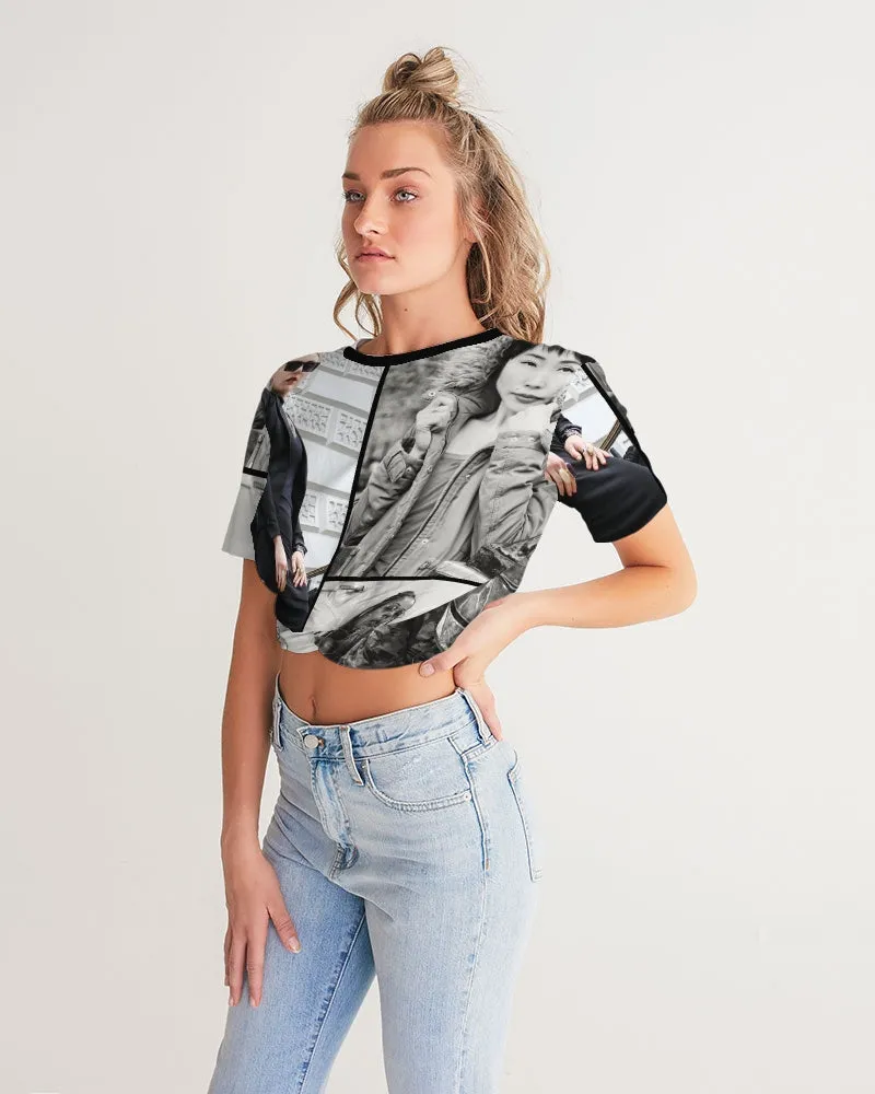 L.D.F.W Women's Twist-Front Cropped Tee