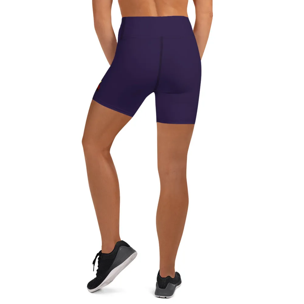 Lotus Growth Purple Yoga Shorts