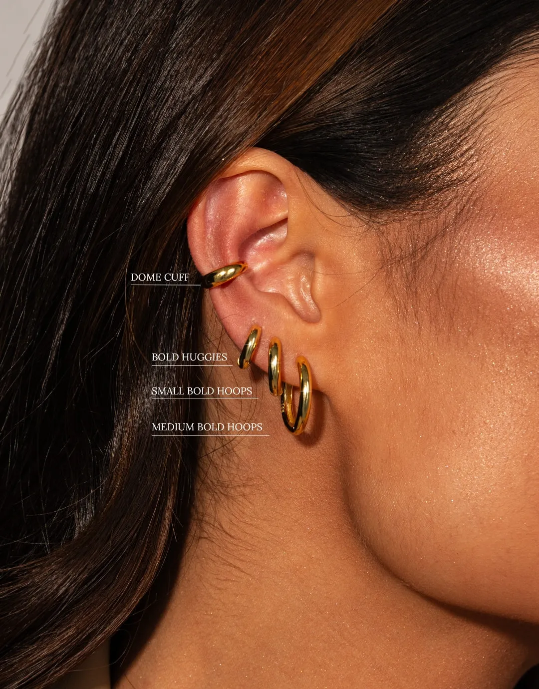 Medium Bold Hoops in Gold