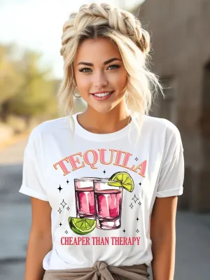 MidWest Tees Tequila Cheaper Than Therapy Tee