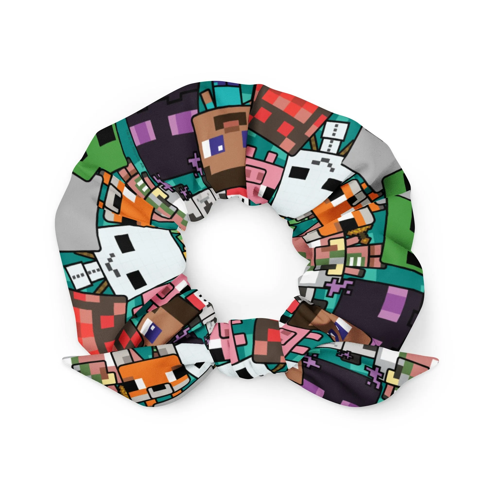 Minecraft Chibi Character Pattern Scrunchie