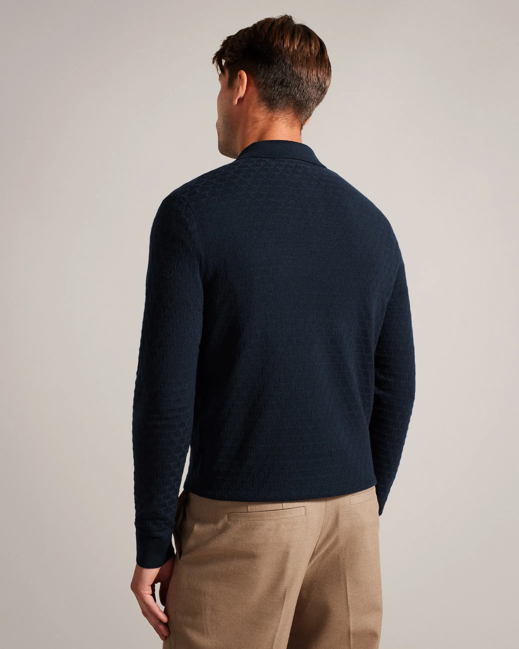 Morar Ls T Stitch Knitted Polo Navy