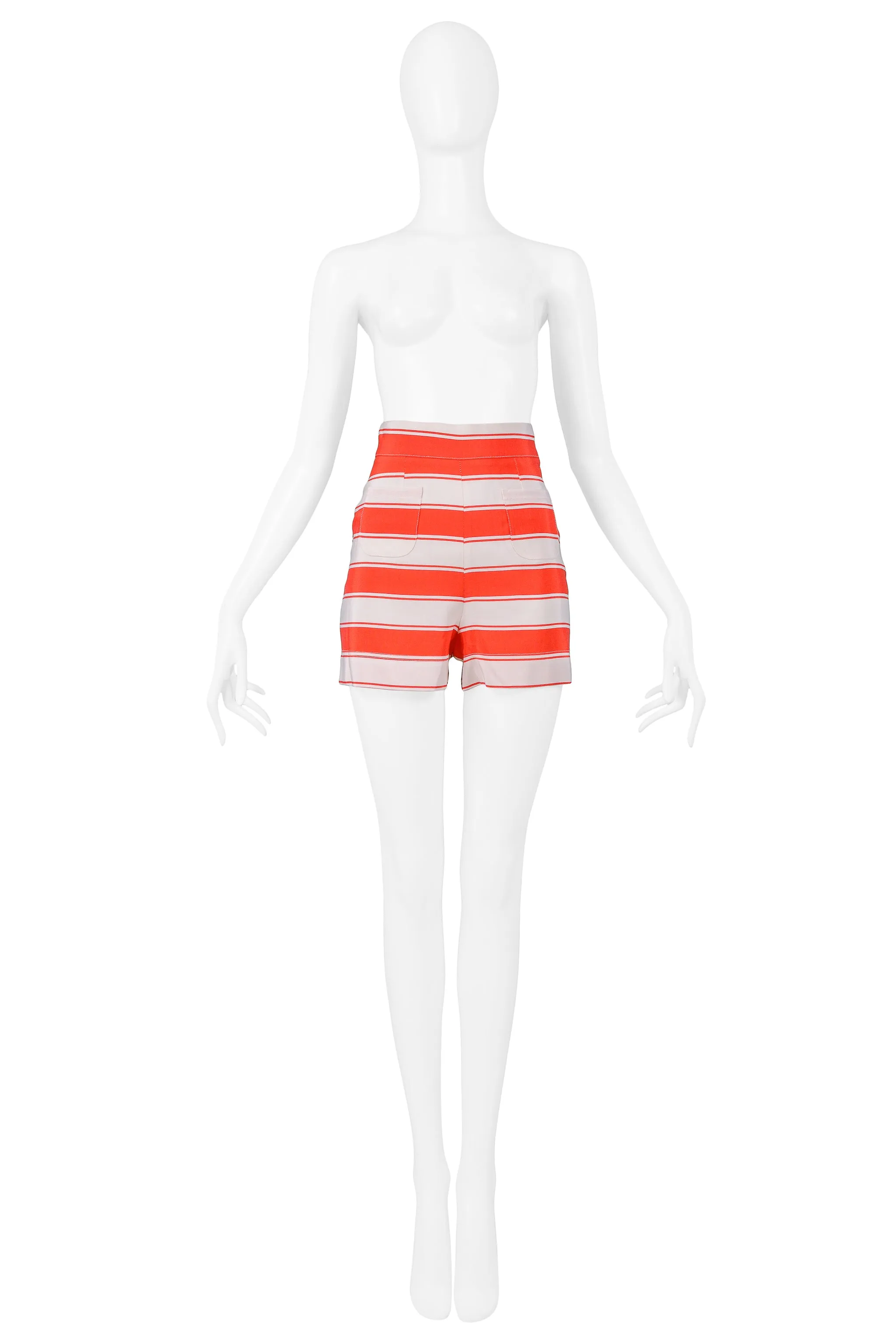 MOSCHINO 1989 RED & WHITE STRIPE JACKET & SHORTS ENSEMBLE