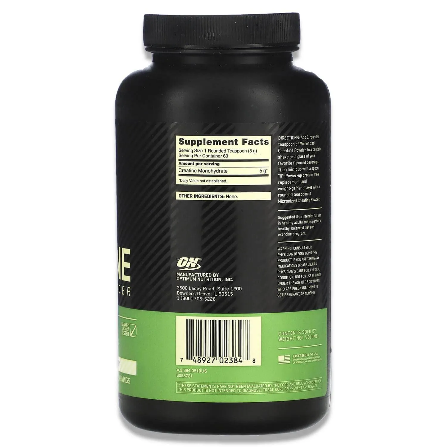 Optimum Nutrition - Micronized Creatine Powder, Unflavored - 10.6 Oz (300 gr) - 12 Pack