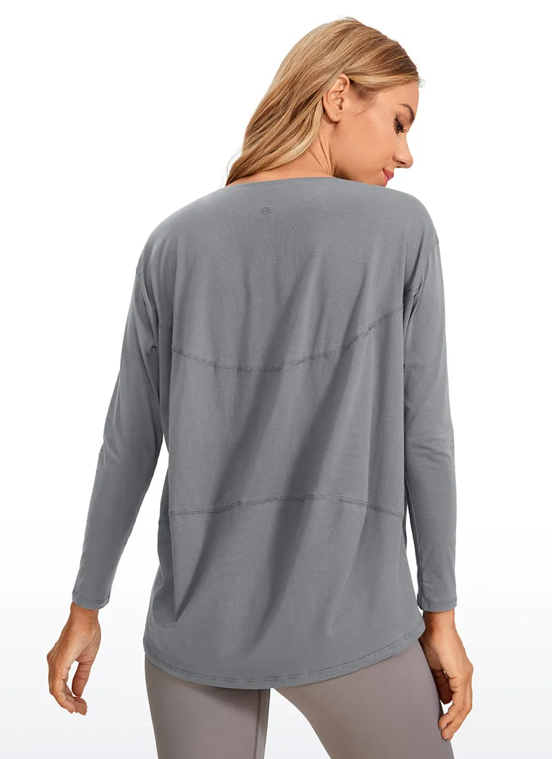 Pima Cotton Long Sleeves Boat Neck