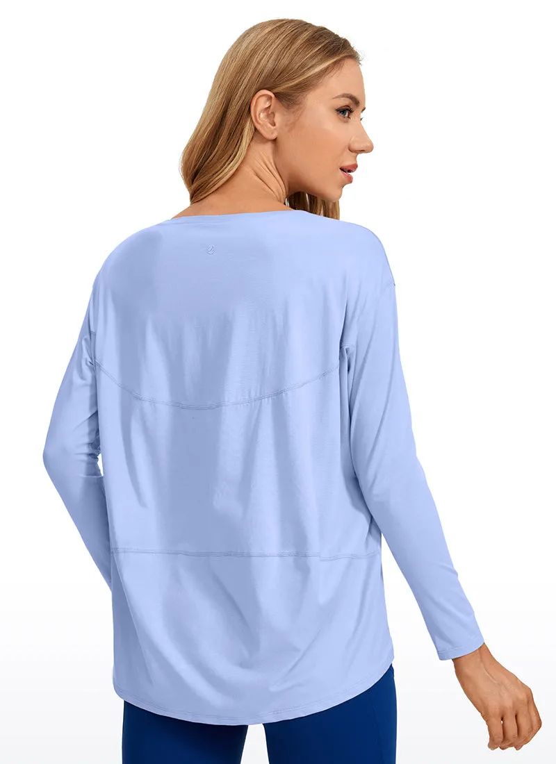 Pima Cotton Long Sleeves Boat Neck