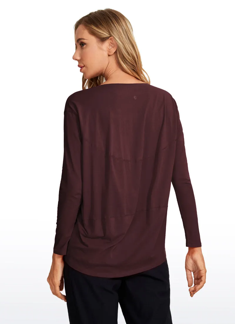 Pima Cotton Long Sleeves Boat Neck