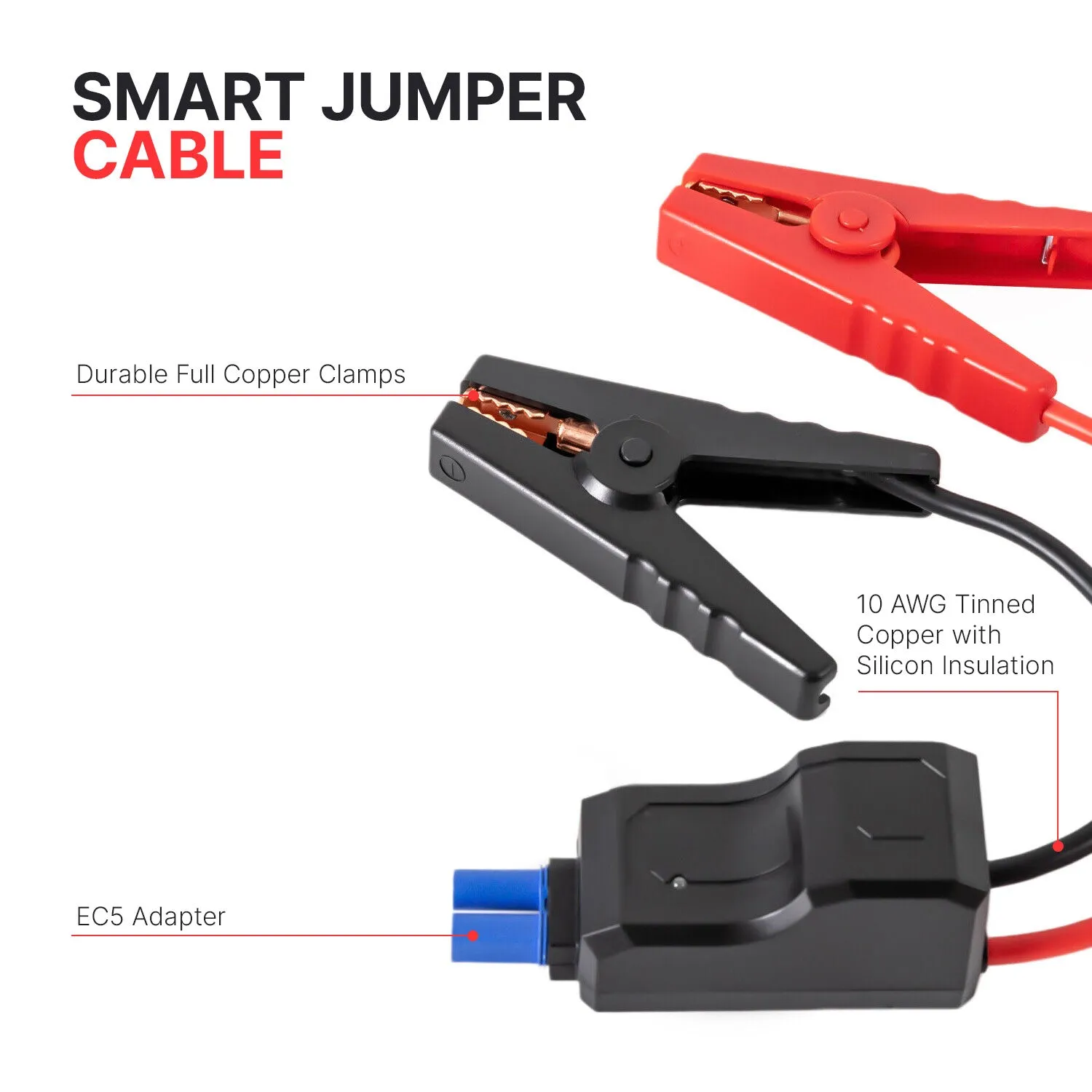 Portable UltraSafe Smart Jump Starter & Power Bank with Emergency Multimode Flash light for Cars with 4.0L Gasoline and 2.0L Diesel Engines