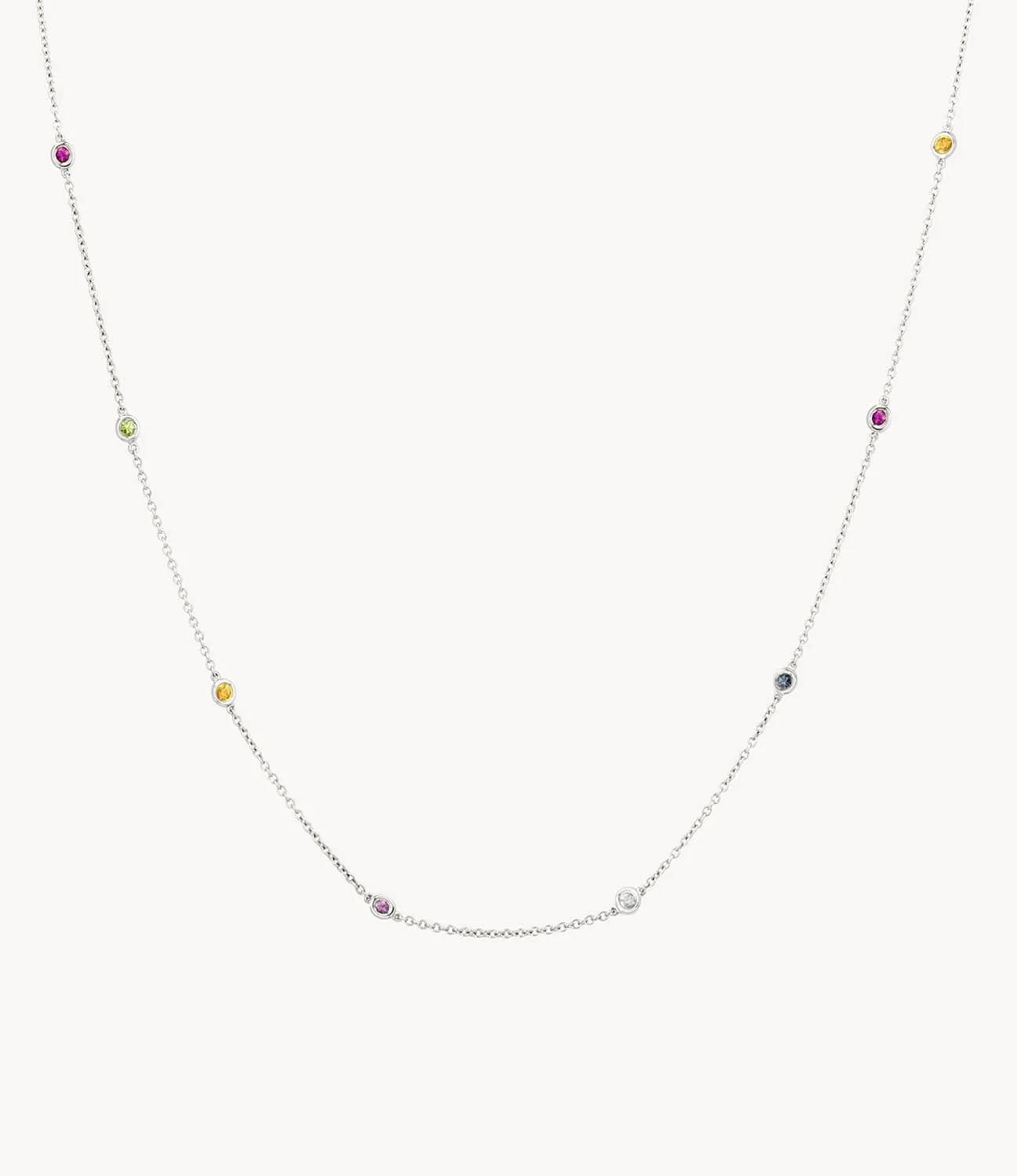 Rainbow Sapphire Skittle Necklace