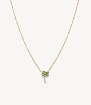 Rocky's Mini Diamond & Garnet Palm Tree Necklace