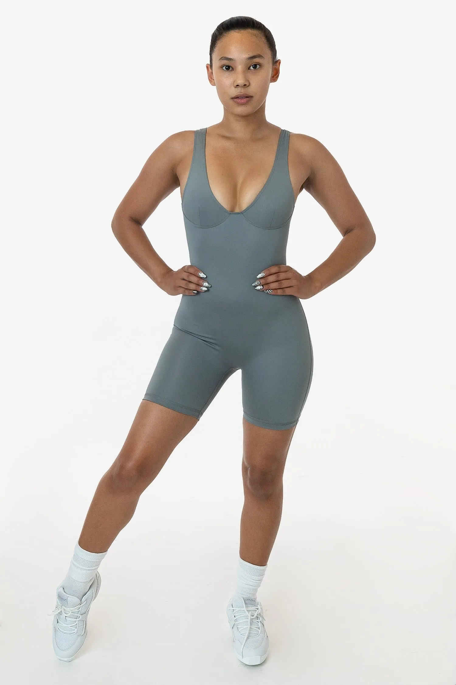 RPL352 - Poly Interlock Bra Tank Workout One-Piece