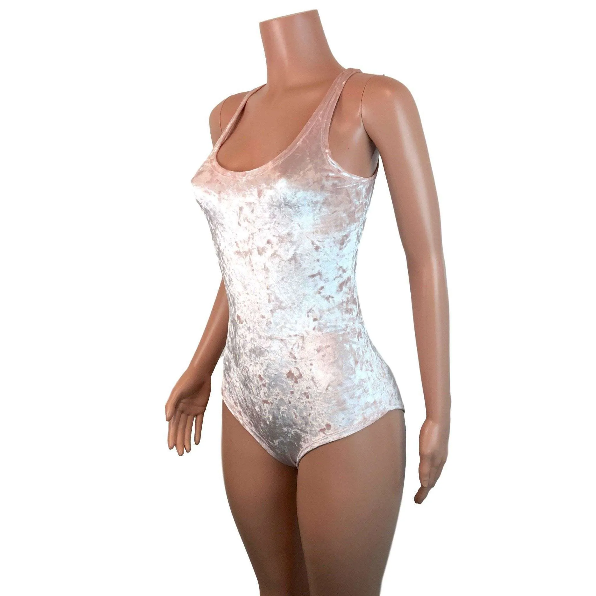 SALE - Bodysuit - Petal Pink Crushed Velvet - LIMITED SIZES