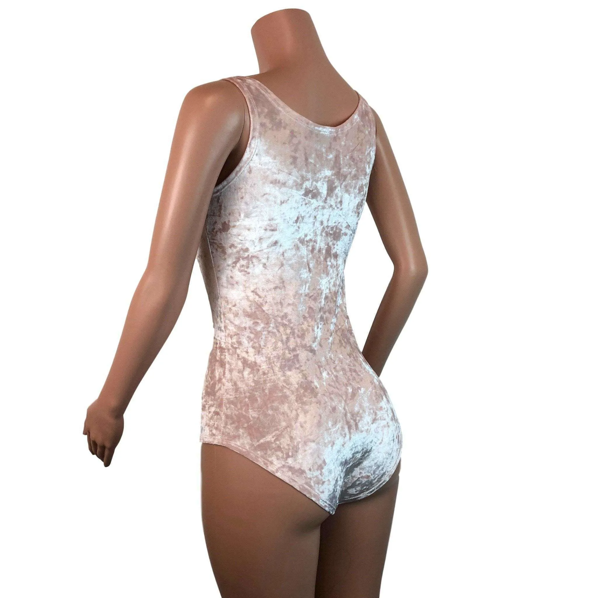 SALE - Bodysuit - Petal Pink Crushed Velvet - LIMITED SIZES