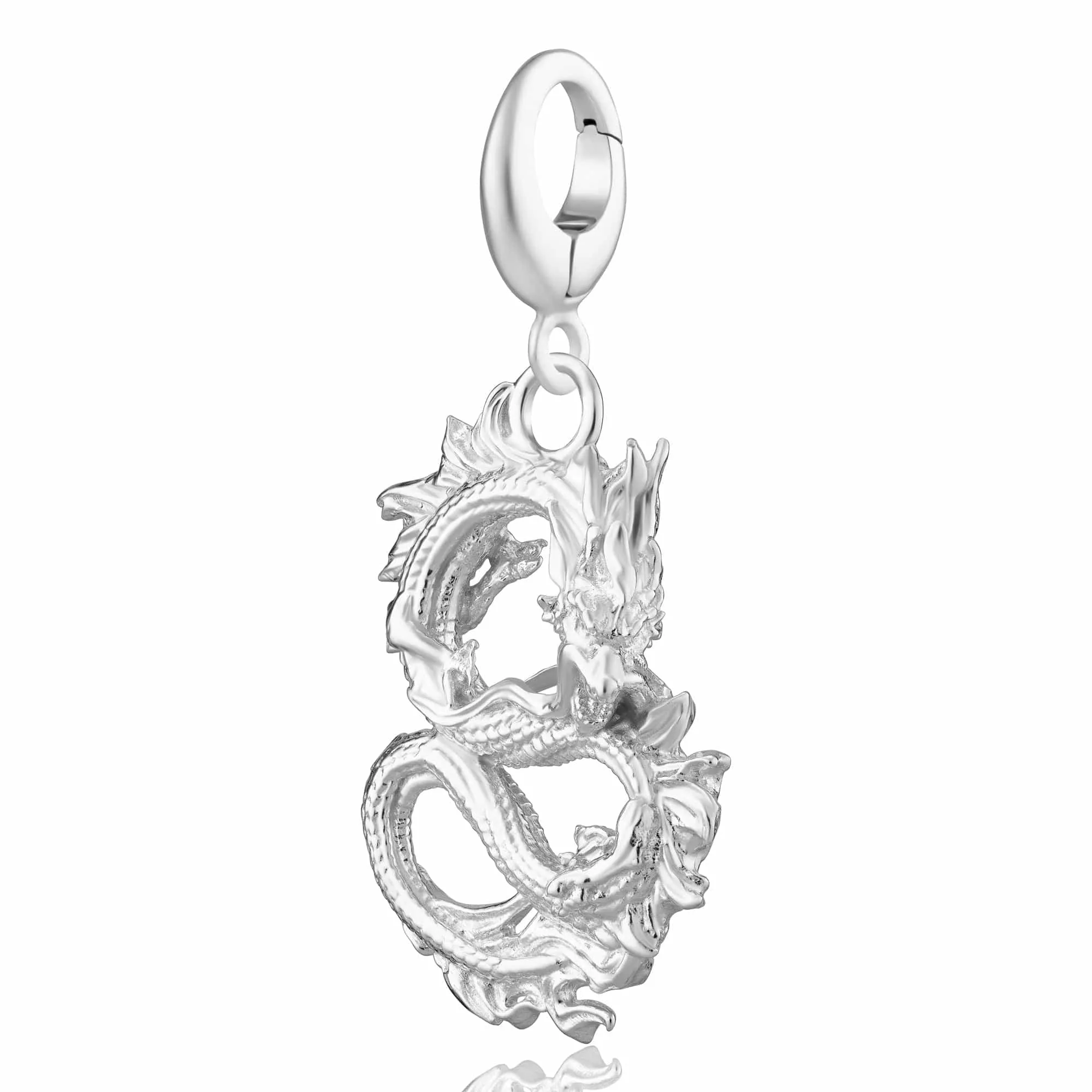 Silver Chinese Dragon Charm