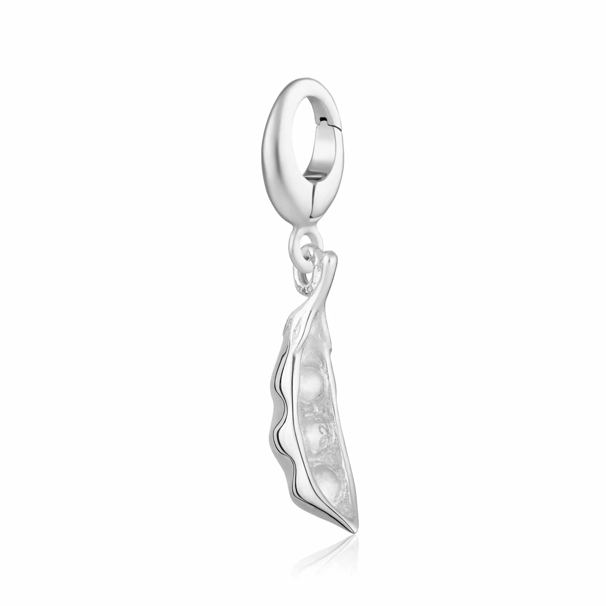 Silver Peapod Charm