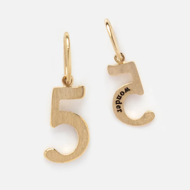 Solid Gold Number Charm