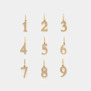 Solid Gold Number Charm