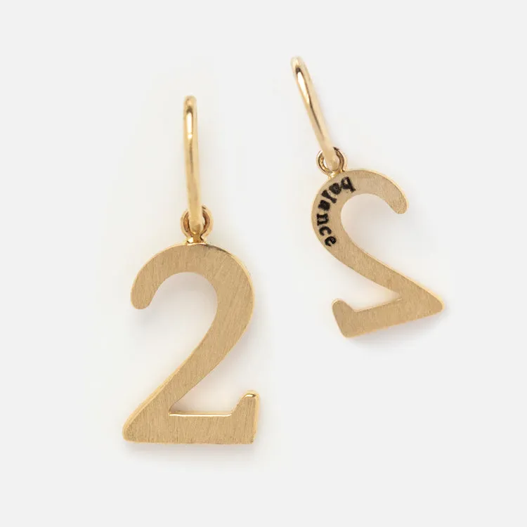 Solid Gold Number Charm