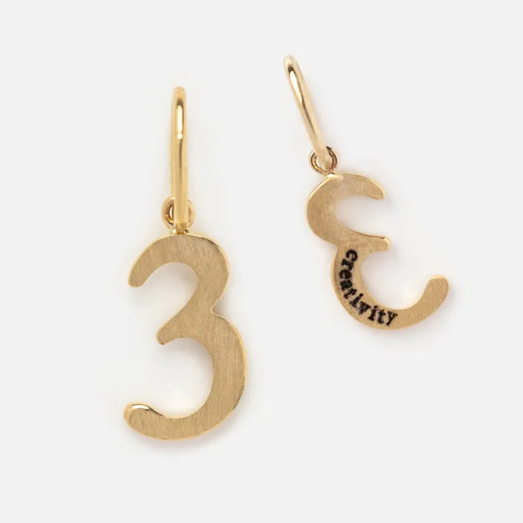 Solid Gold Number Charm