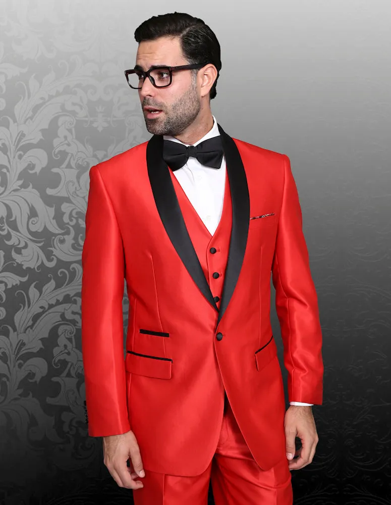 Statement Enzo-7 Red Tuxedo Modern Fit