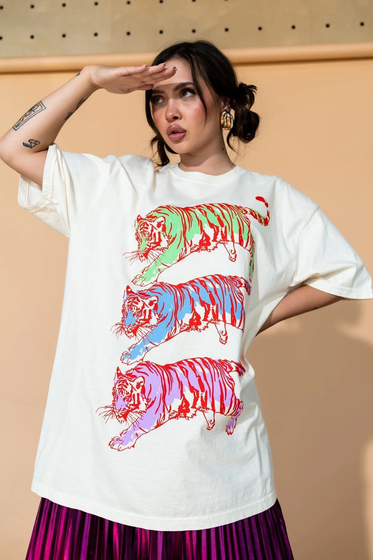 Sticks and Stones Oversized Tiger Tee