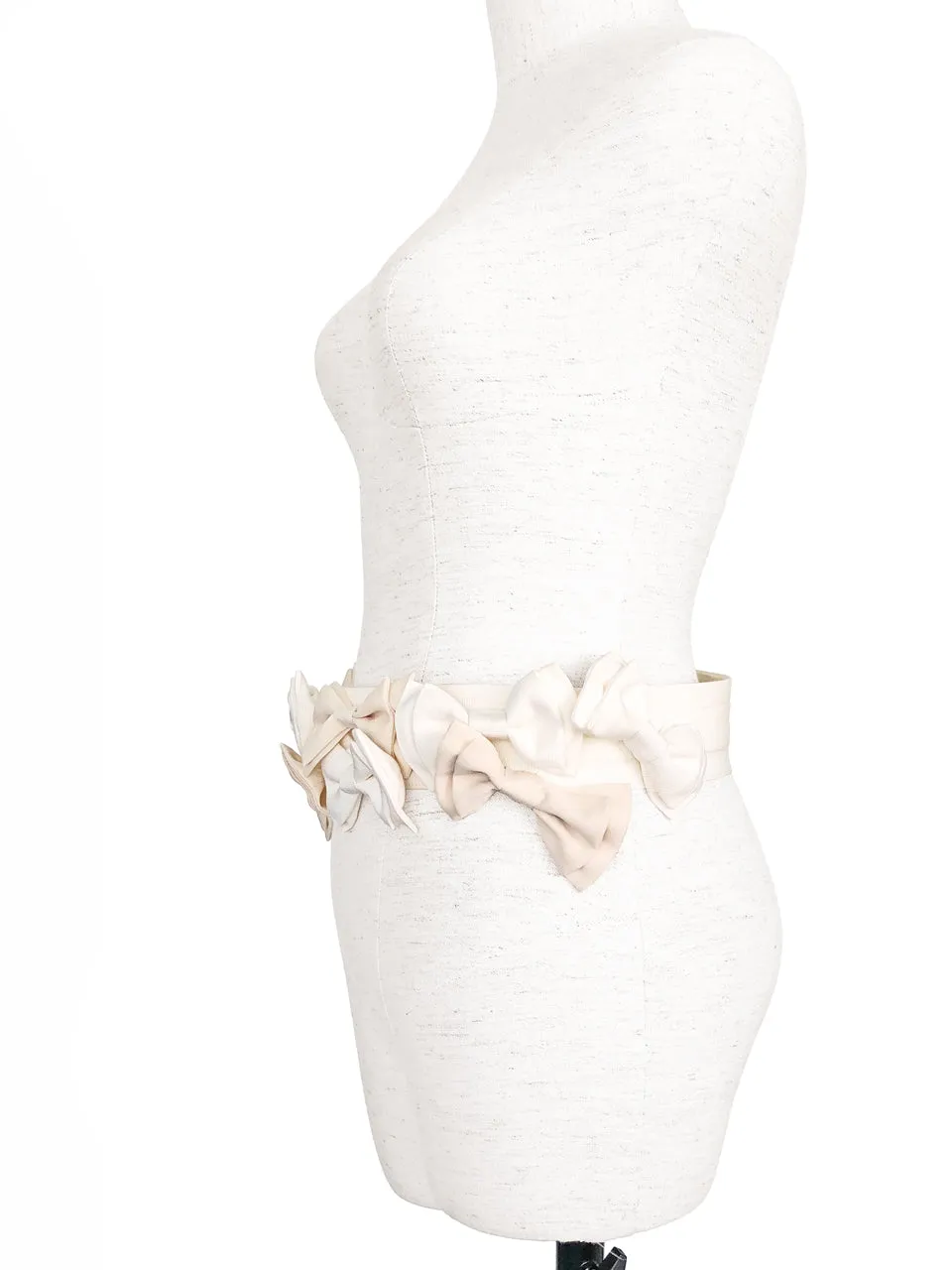 Surprise Sale! Ivory Shades Patch Fabric Playful Bows Belt