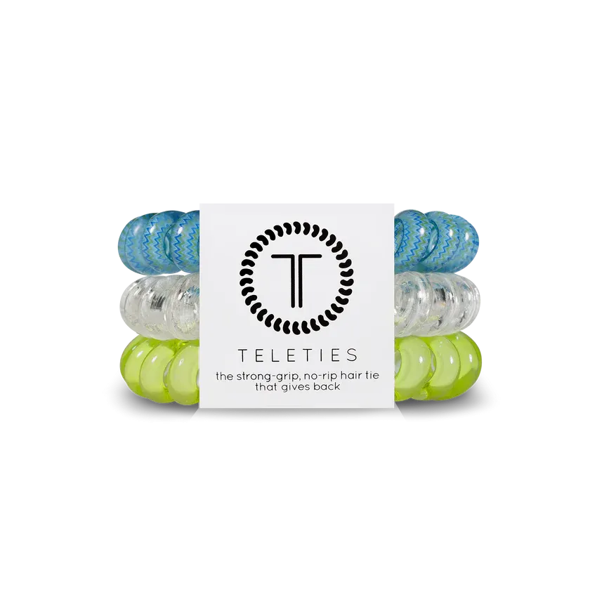 Teleties Hair Tie - Large Band Pack of 3 - Ocean Villa