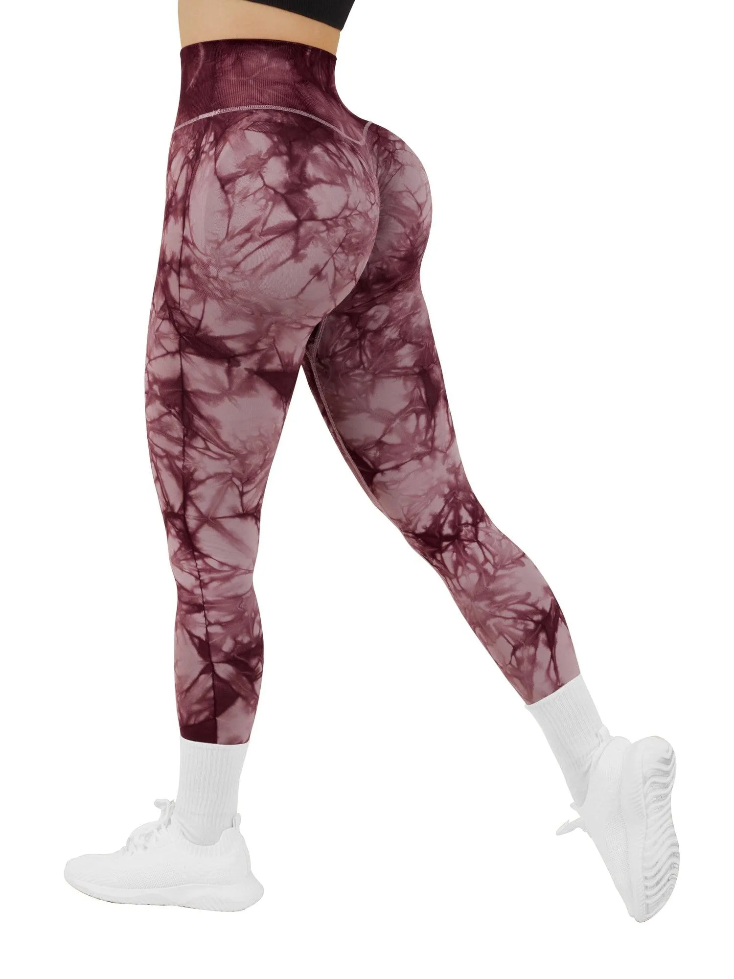 Tie Dye Printed Seamless Scrunch Leggings