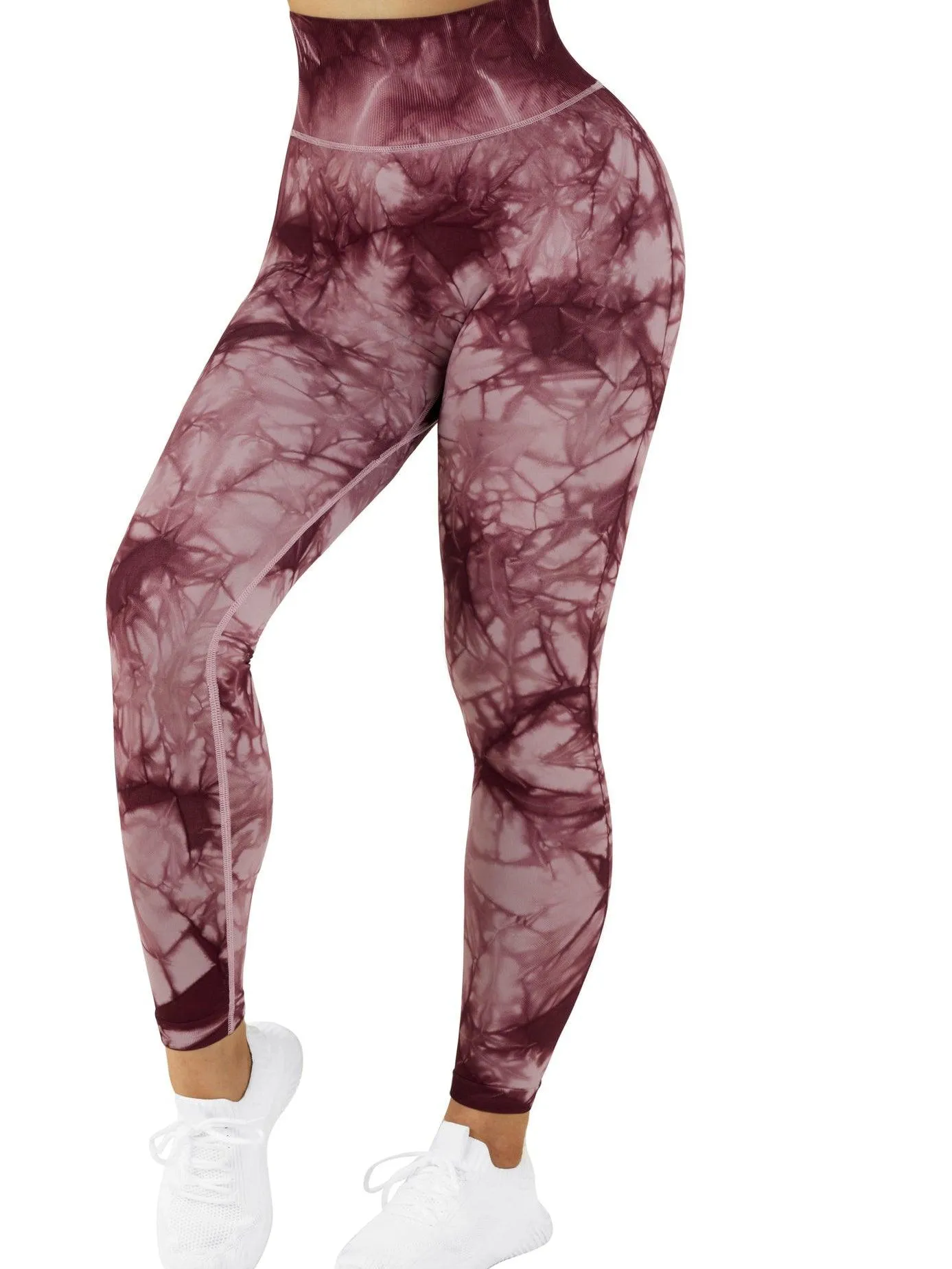 Tie Dye Printed Seamless Scrunch Leggings