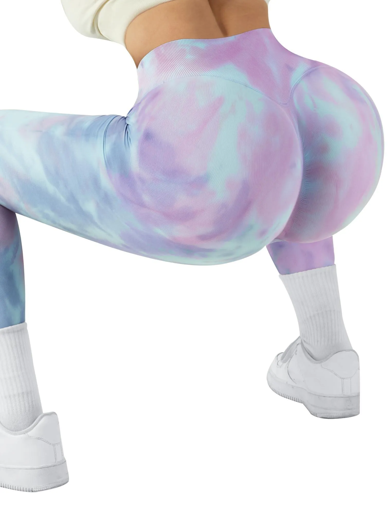 Tie Dye Printed Seamless Scrunch Leggings