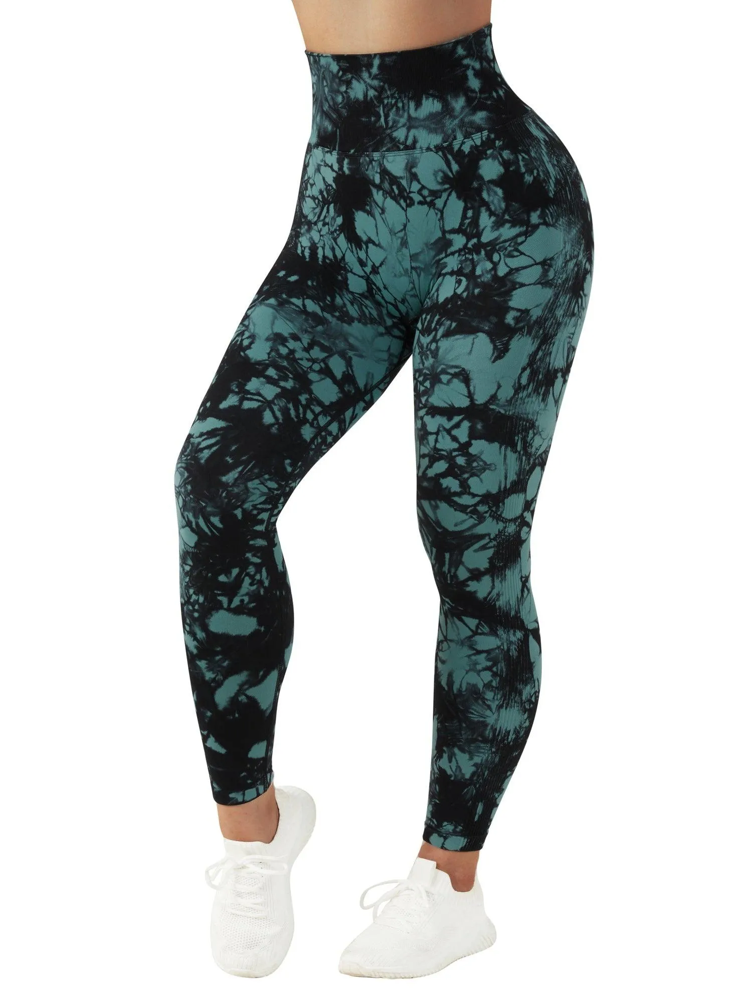 Tie Dye Printed Seamless Scrunch Leggings