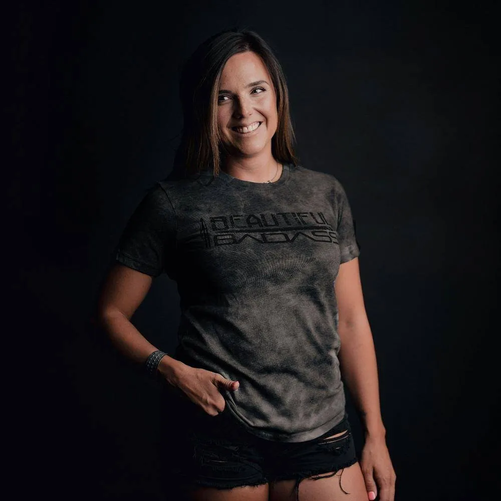 Women's Beautiful Badass T-Shirt - Black Wash